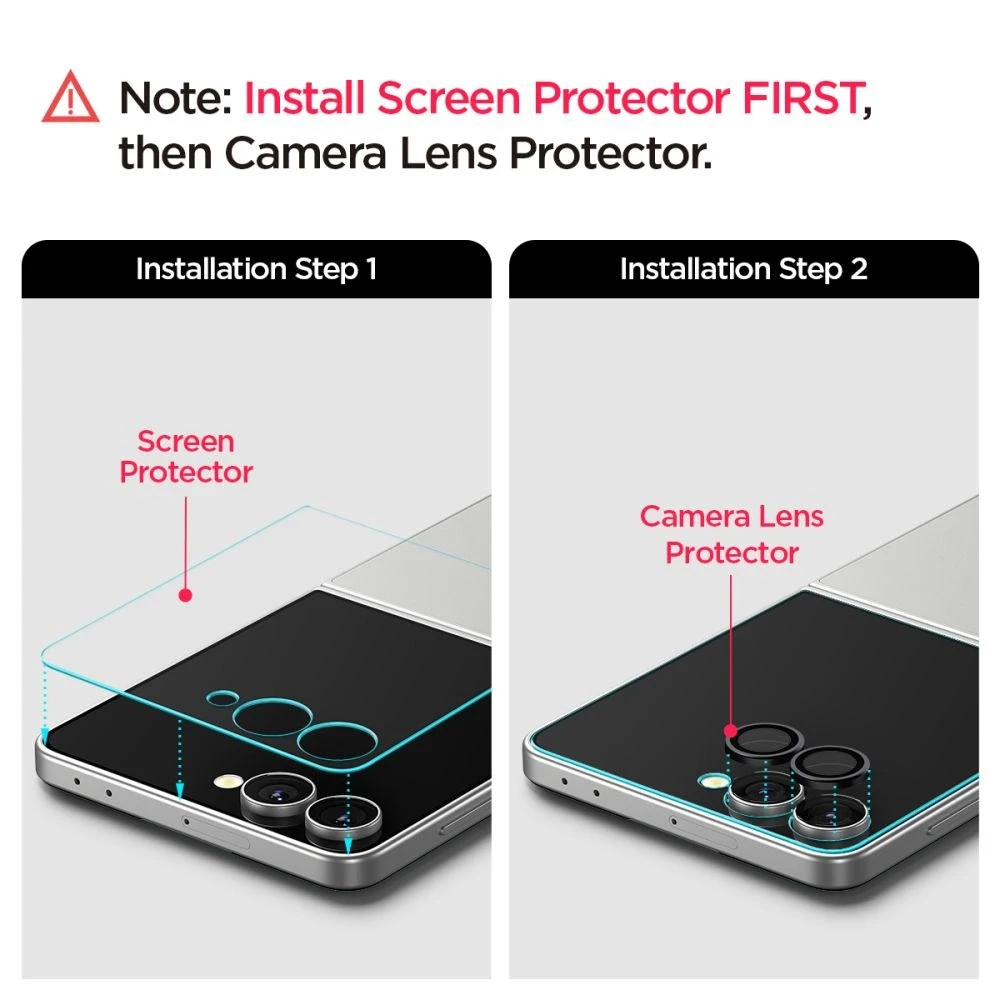 Apsauginis grūdintas stiklas Samsung Galaxy Z Flip 7 telefonui „Spigen Glas.TR EZ Fit HD 2 vnt.”