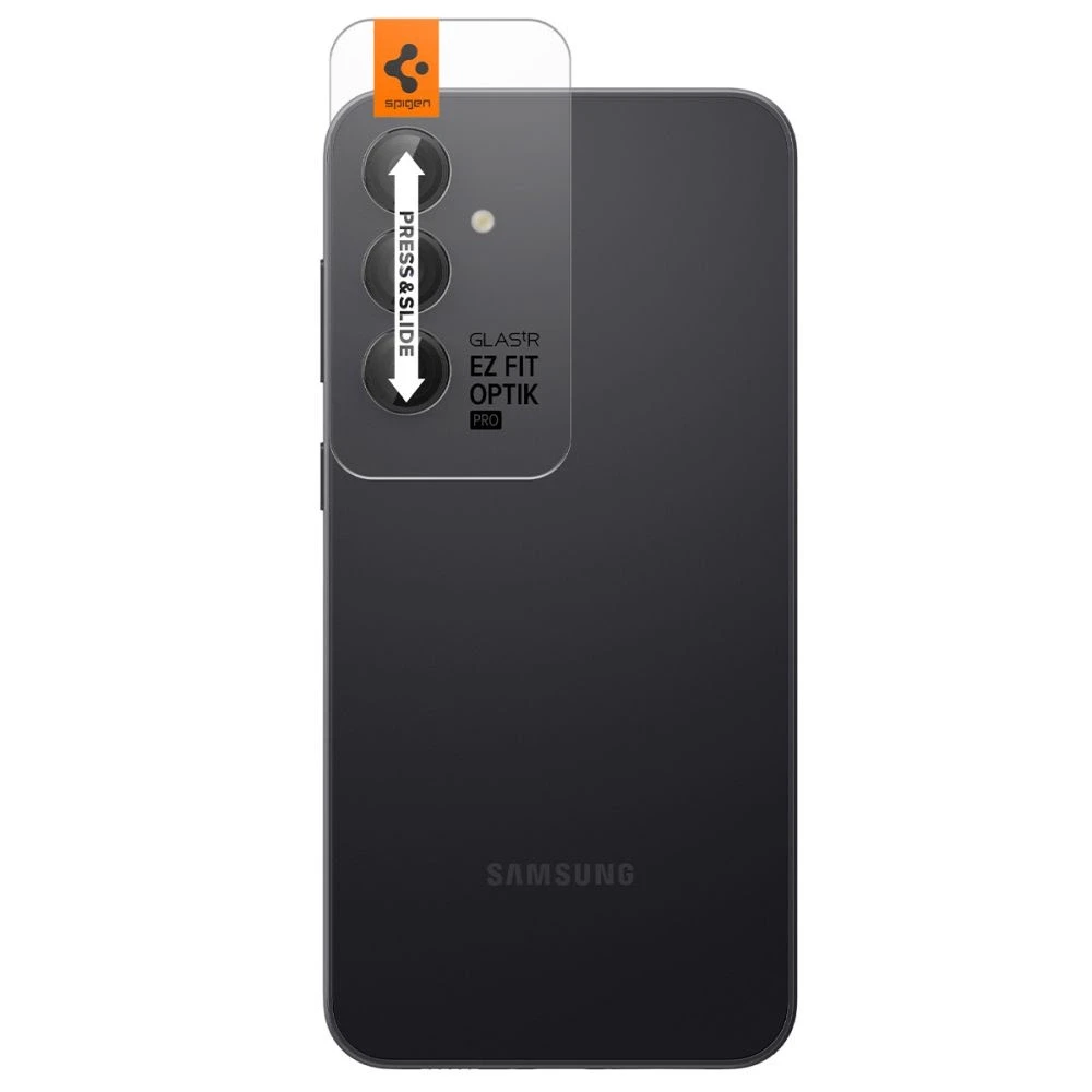 Samsung Galaxy S23 FE Spigen Optik. TR ”EZ FIT” kameros apsauga 2-pack juodos spalvos