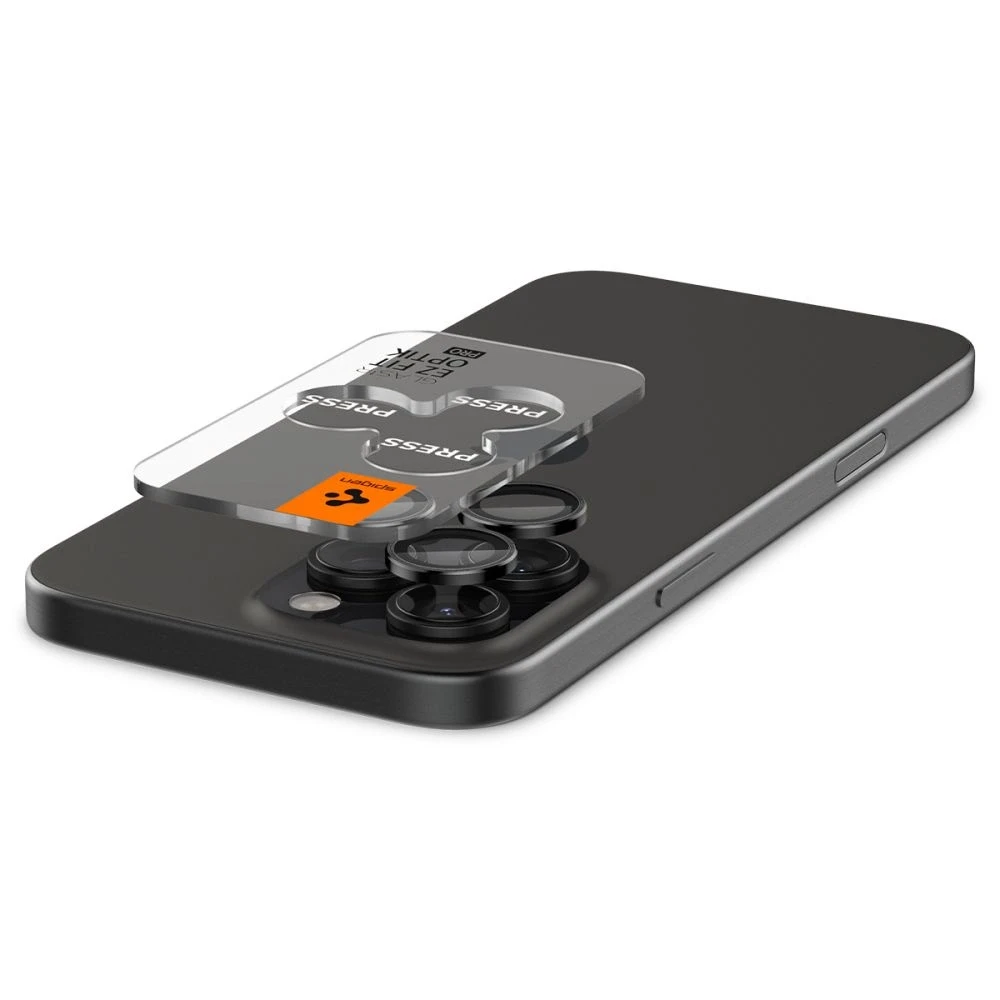 Spigen OPTIK.TR ”EZ FIT” CAMERA PROTECTOR 2-PACK Apple iPhone 14 Pro / 14 Pro Max / 15 Pro / 15 Pro Max / 16 Pro / 16 Pro Max / 17 Pro / 17 Pro Max Juodas