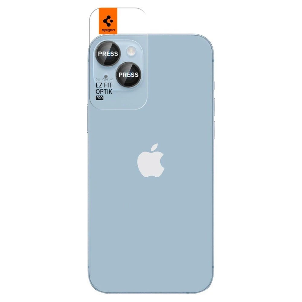 Spigen OPTIK.TR „EZ Fit” Kameros apsauga 2-pack Apple iPhone 14/14 Plus juodos spalvos