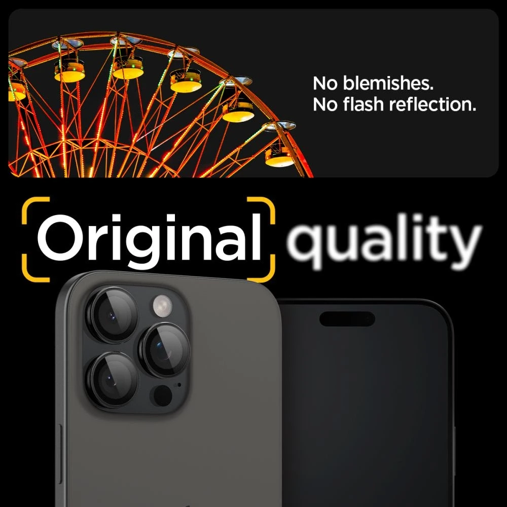Spigen OPTIK.TR ”EZ FIT” CAMERA PROTECTOR 2-PACK Apple iPhone 14 Pro / 14 Pro Max / 15 Pro / 15 Pro Max / 16 Pro / 16 Pro Max / 17 Pro / 17 Pro Max Juodas