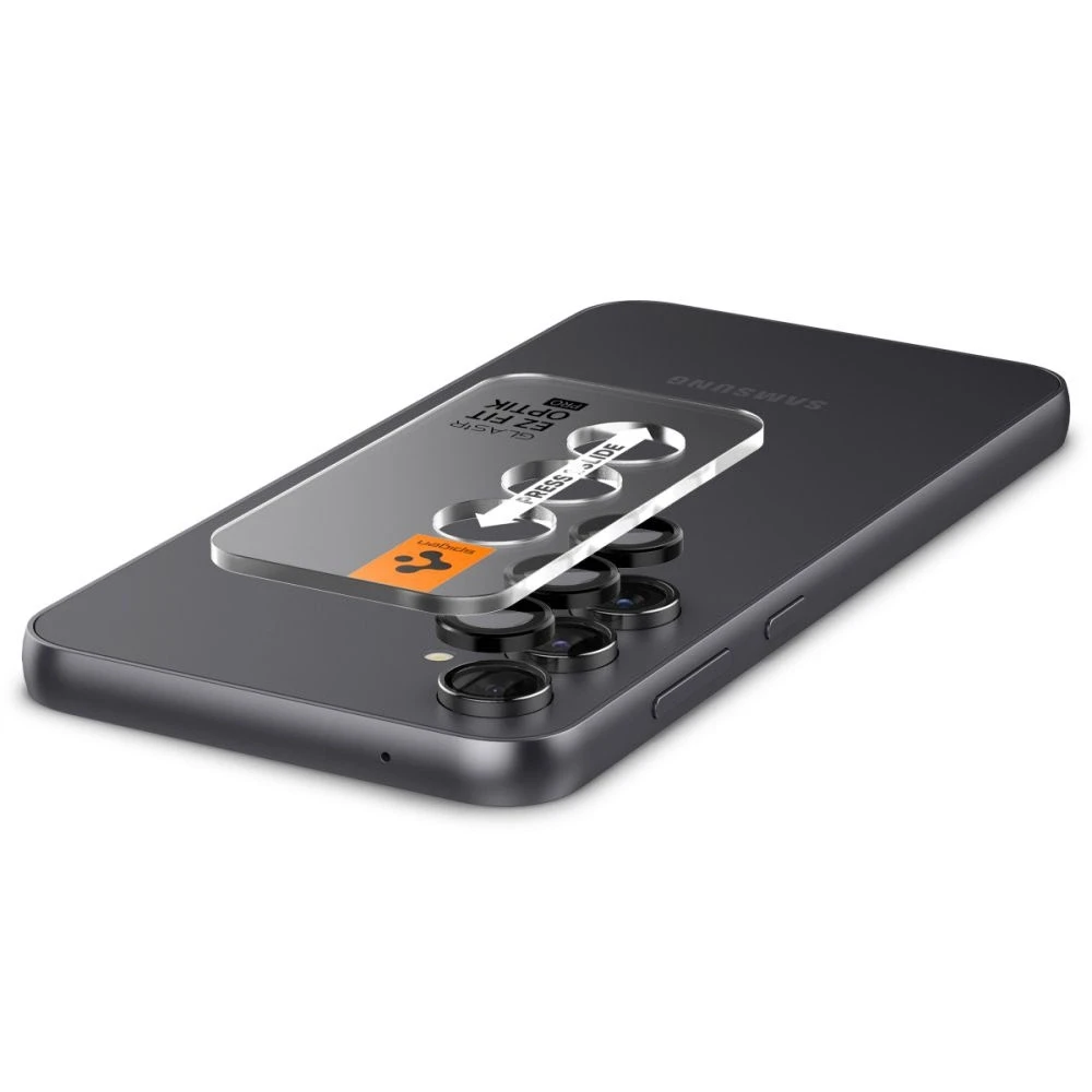 Samsung Galaxy S23 FE Spigen Optik. TR ”EZ FIT” kameros apsauga 2-pack juodos spalvos