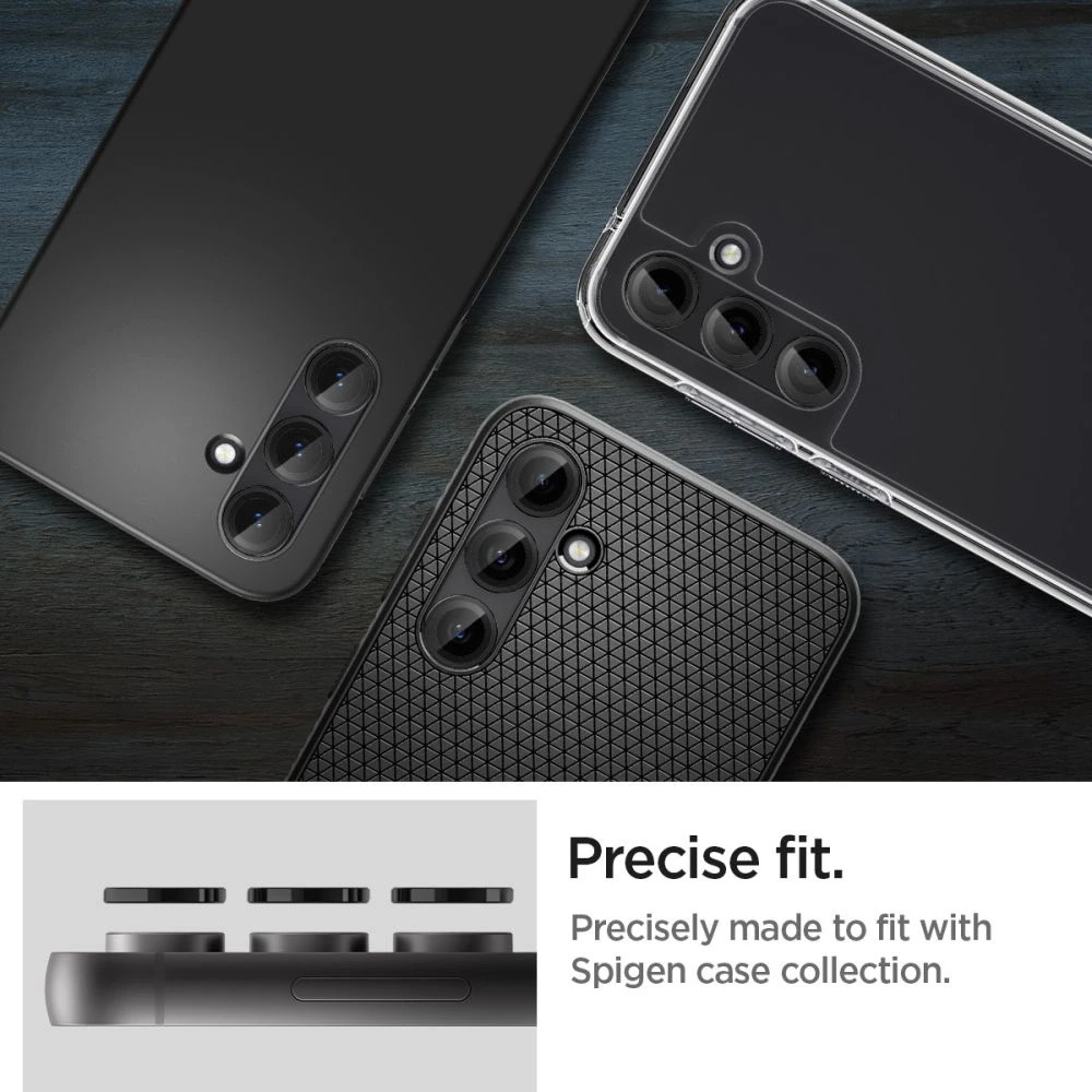 Samsung Galaxy S23 FE Spigen Optik. TR ”EZ FIT” kameros apsauga 2-pack juodos spalvos