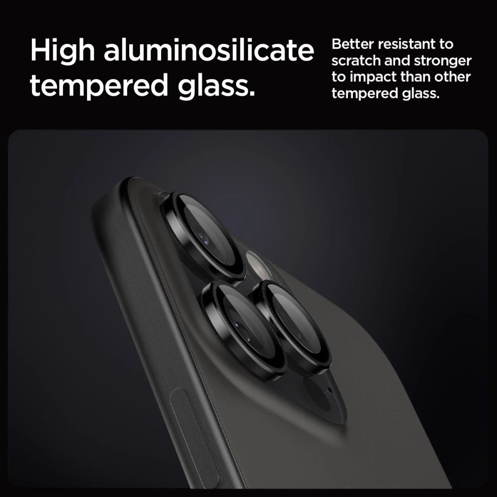Spigen OPTIK.TR ”EZ FIT” CAMERA PROTECTOR 2-PACK Apple iPhone 14 Pro / 14 Pro Max / 15 Pro / 15 Pro Max / 16 Pro / 16 Pro Max / 17 Pro / 17 Pro Max Juodas