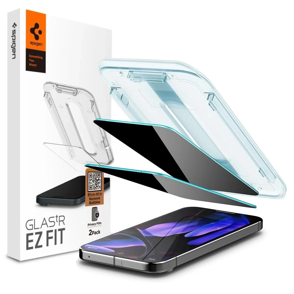 „Spigen Glas.TR Ez Fit“ 2 vnt. „Google Pixel 9 Pro XL“ apsauginių stiklų pakuotė