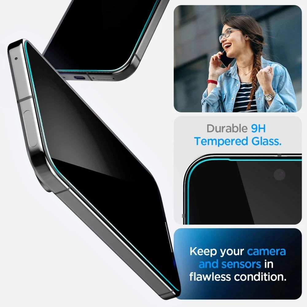 „Spigen Glas.TR Ez Fit“ 2 vnt. „Google Pixel 9 Pro XL“ apsauginių stiklų pakuotė
