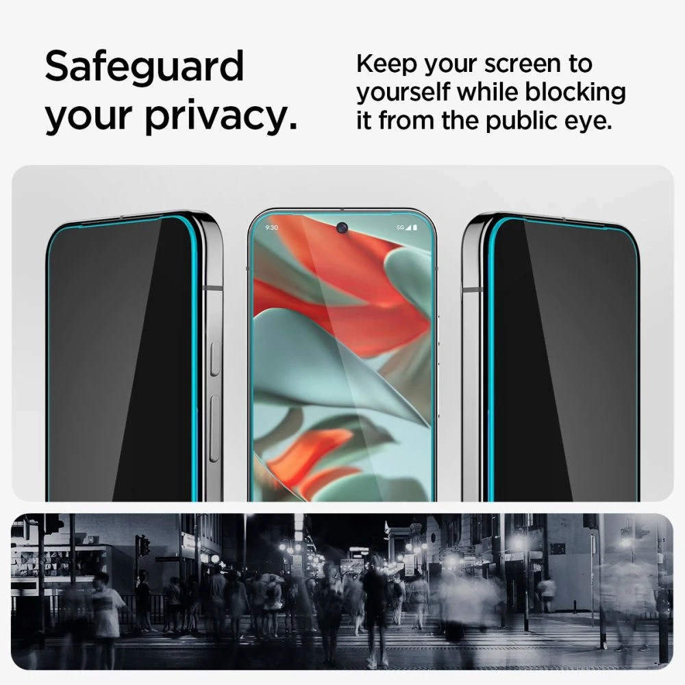 „Spigen Glas.TR Ez Fit“ 2 vnt. „Google Pixel 9 Pro XL“ apsauginių stiklų pakuotė