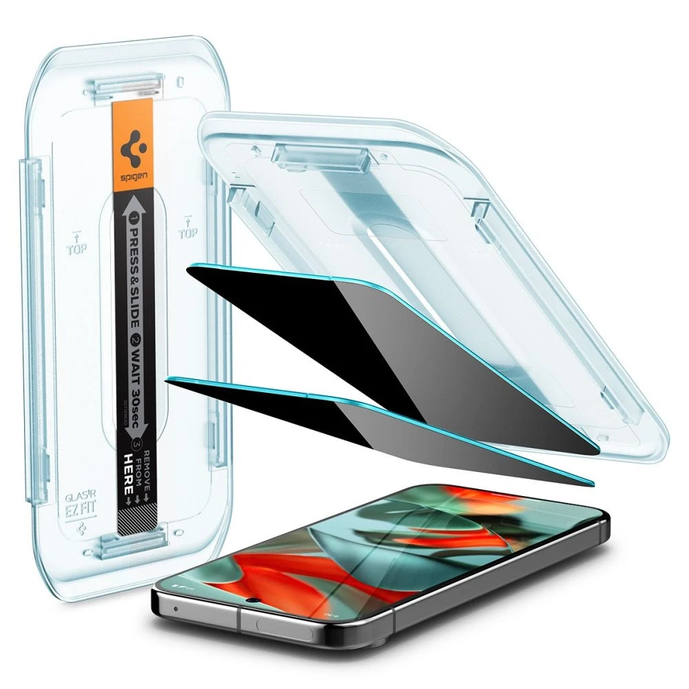 „Spigen Glas.TR Ez Fit“ 2 vnt. „Google Pixel 9 Pro XL“ apsauginių stiklų pakuotė