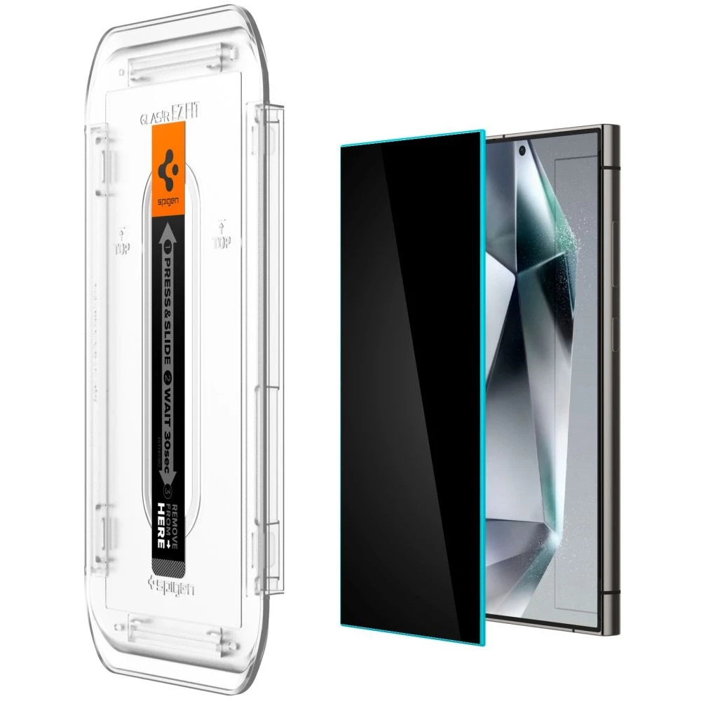 Apsauginis stiklas telefonui Samsung Galaxy S24 Ultra Spigen Glas.tr „EZ Fit” Privacy 2-pack