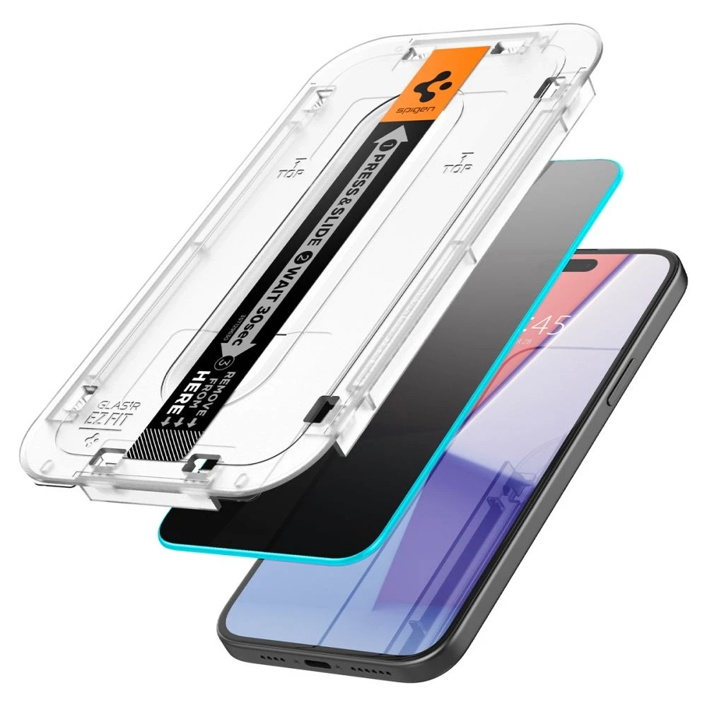 Apsauginis stiklas telefonui Apple iPhone 15 Spigen Glas.tr „EZ Fit” Privacy