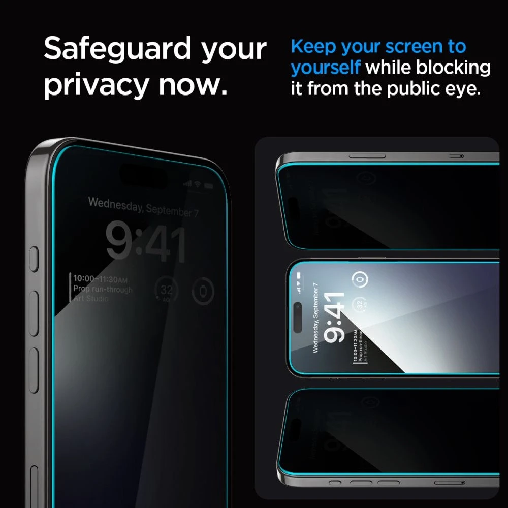 Apsauginis stiklas telefonui Apple iPhone 15 Plus / 16 Plus Spigen Glas.tr „EZ Fit” Privacy