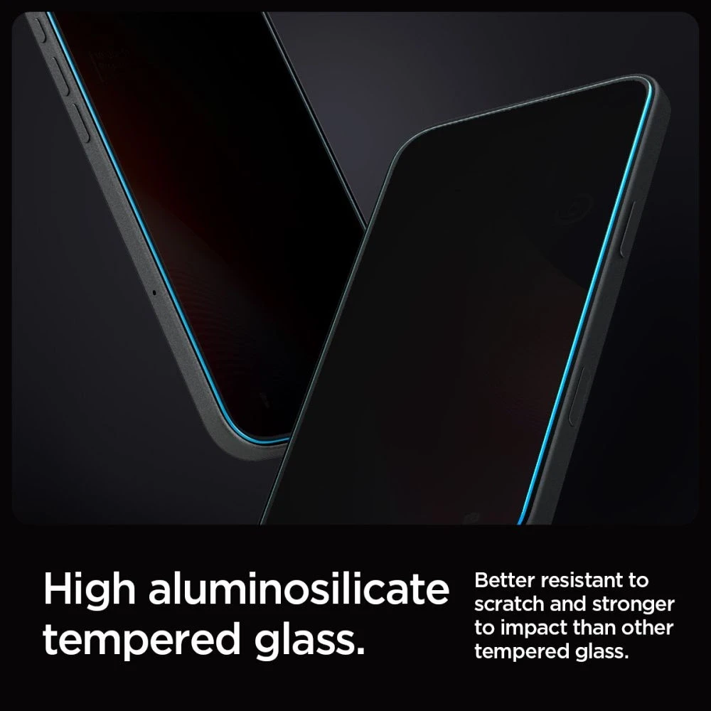„Spigen Glas.tR EZ Fit Privacy“ dėklas Apple iPhone 16 Pro Max / 17 Pro Max – 2 vnt.