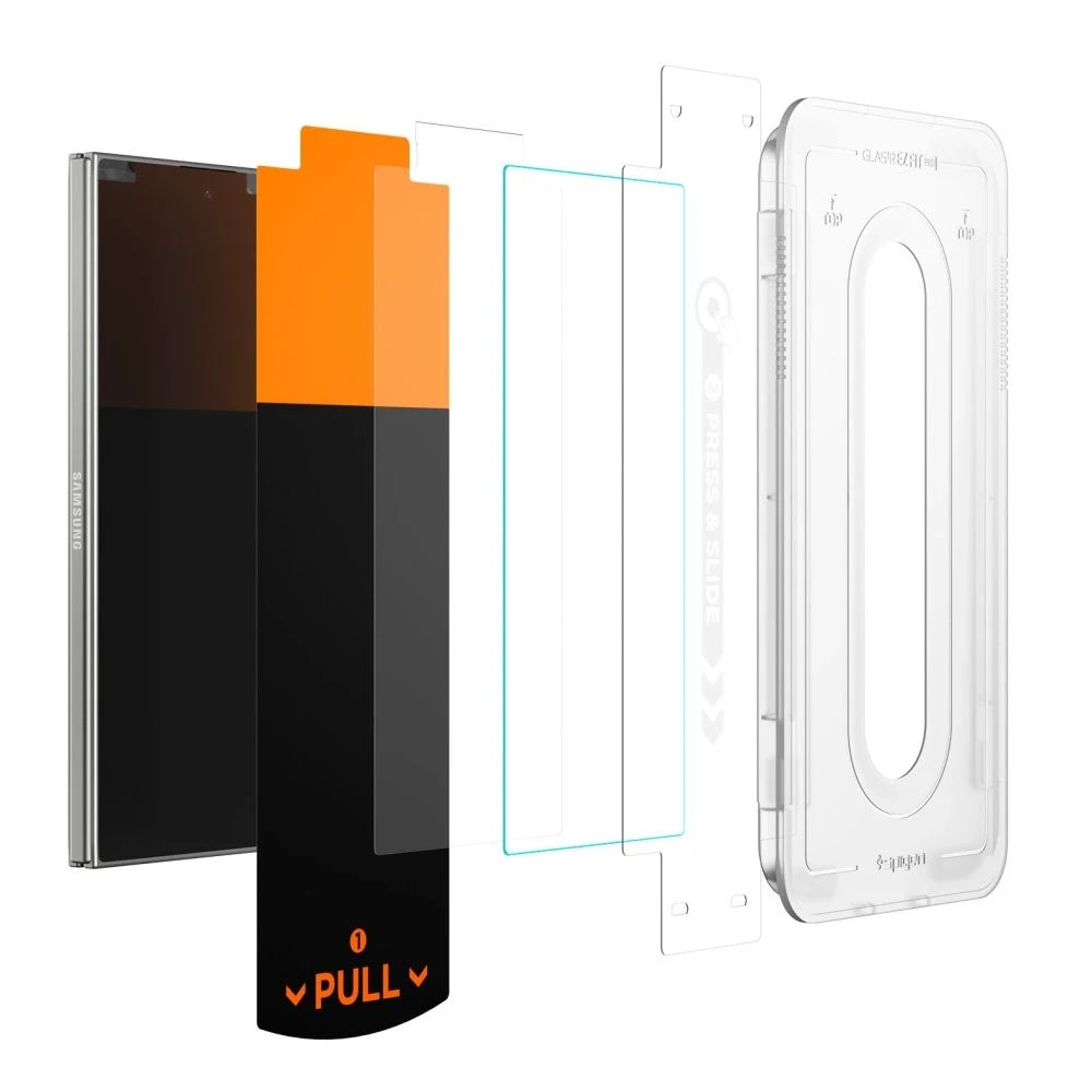 Apsauginis grūdintas stiklas Samsung Galaxy Z Fold 7 telefonui „Spigen Glas.TR EZ Fit Pro HD 2 vnt.”