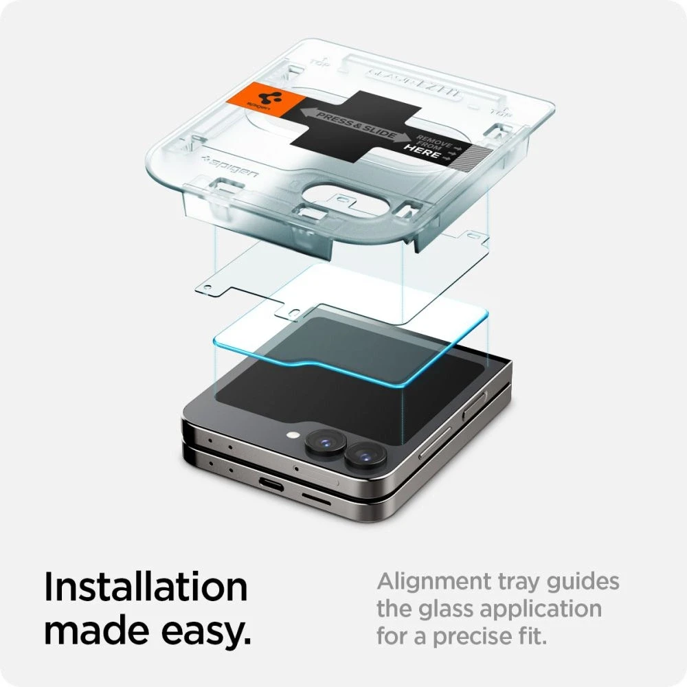 Apsauginis stiklas Samsung Galaxy Z Flip6 Spigen Glas.tr „EZ Fit” 2 vnt. Clear