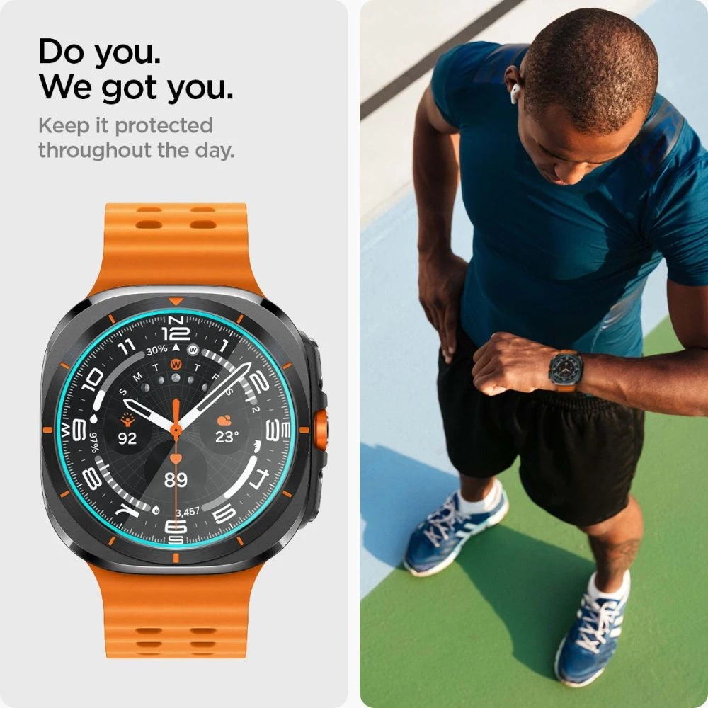 Apsauginis stiklas Samsung Galaxy Watch Ultra (47mm) Spigen GLAS.TR ”EZ-FIT” 2-PACK Clear