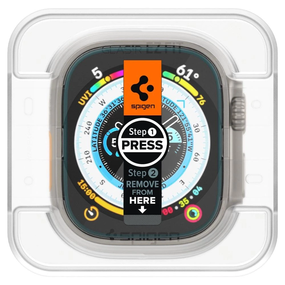 Apsauginis stiklas Spigen GLAS.TR „EZ Fit” 2-pack Apple Watch ULTRA (49 mm) skaidrus