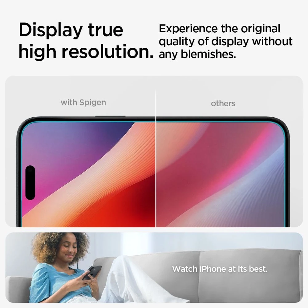 GRŪDINTAS STIKLAS SPIGEN GLAS.TR EZ FIT IPHONE 15 CLEAR