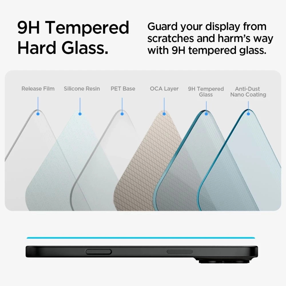 GRŪDINTAS STIKLAS SPIGEN GLAS.TR EZ FIT IPHONE 15 CLEAR