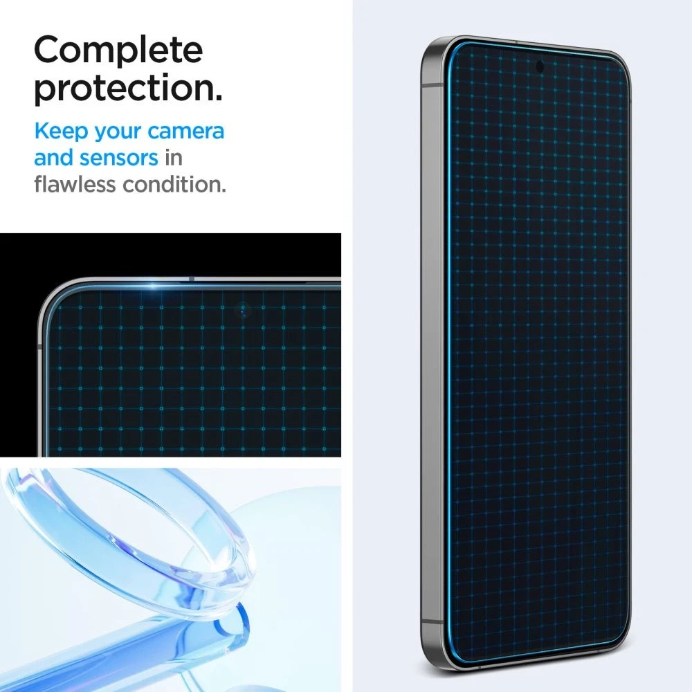 Apsauginis stiklas Samsung Galaxy S24 FE Spigen Glas.tr „EZ Fit” 2 vnt. Clear