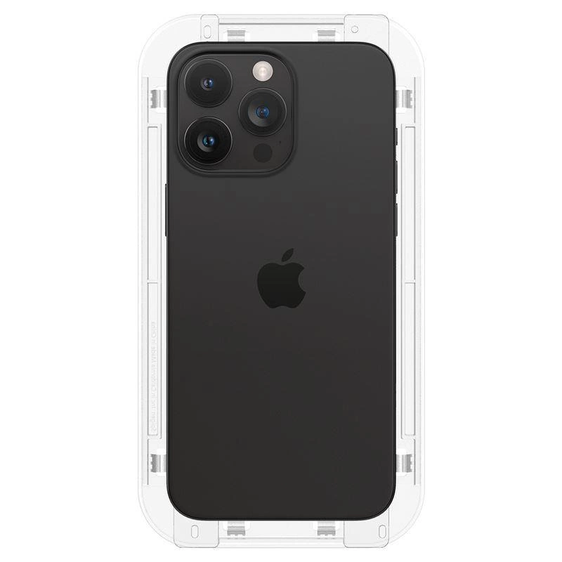 Stiklinis dėklas + Spigen Glas.tR EZ Fit 1-Pack aplikatorius, skirtas iPhone 15 Pro Max