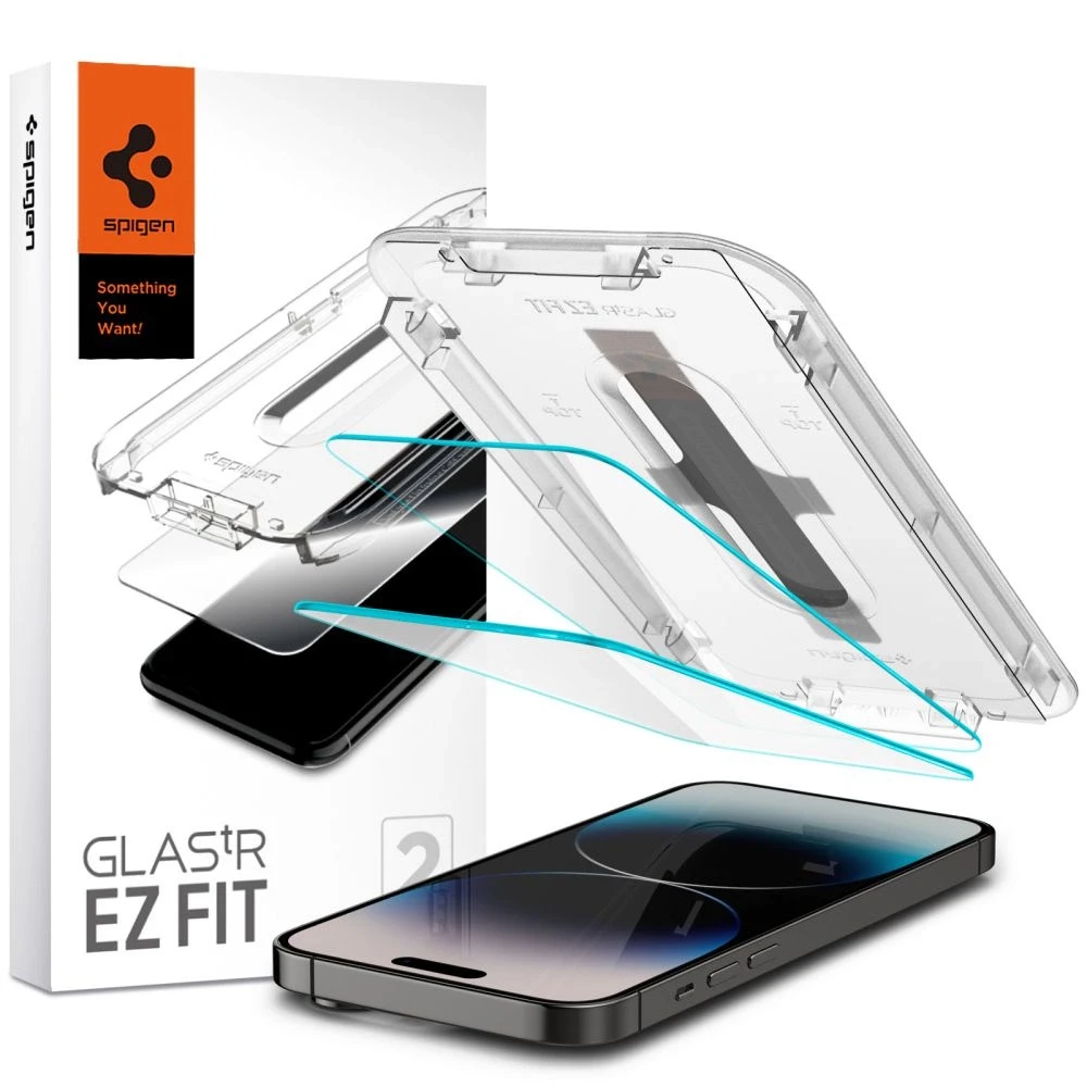 Apsauginis stiklas Apple iPhone 14 Pro Max with Spigen Glas.tR EZ FIT applicator (2 pcs.)