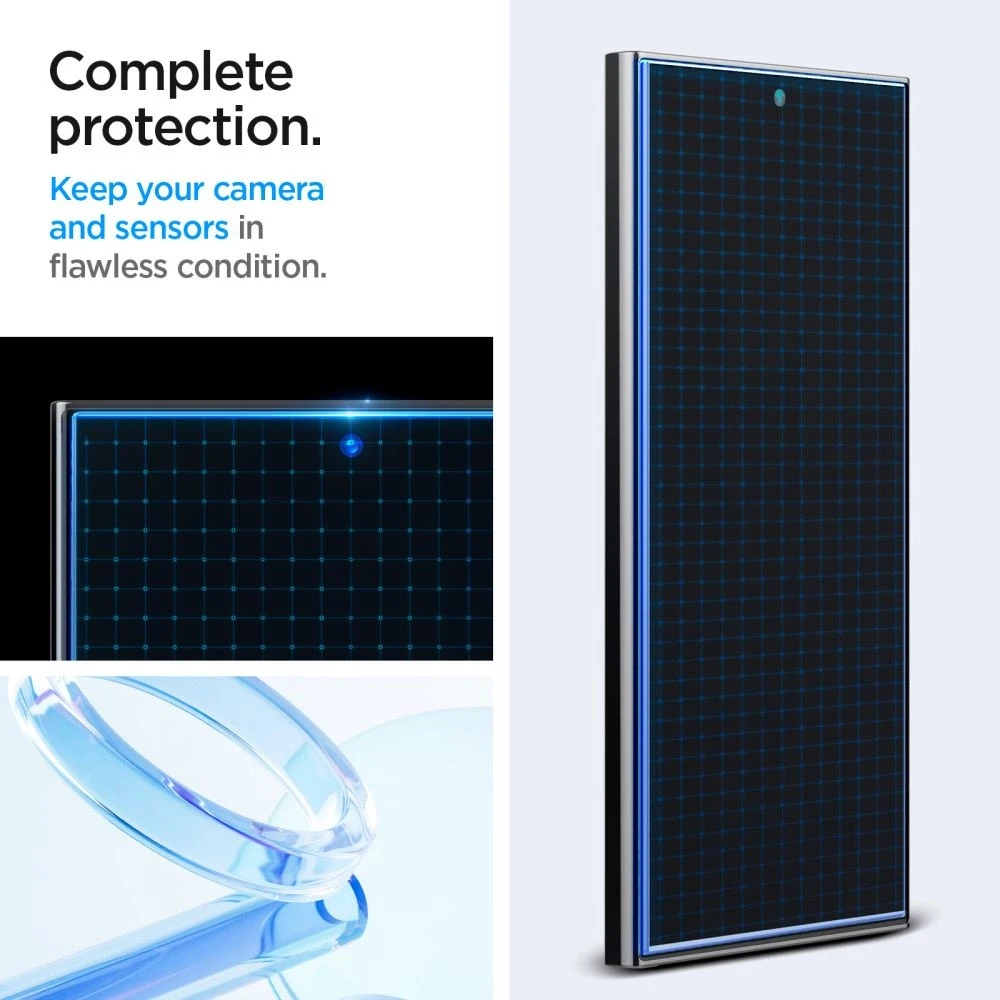 Apsauginis stiklas telefonui Samsung Galaxy S24 Ultra Spigen Glas.tr „EZ Fit” 2 vnt. skaidrus