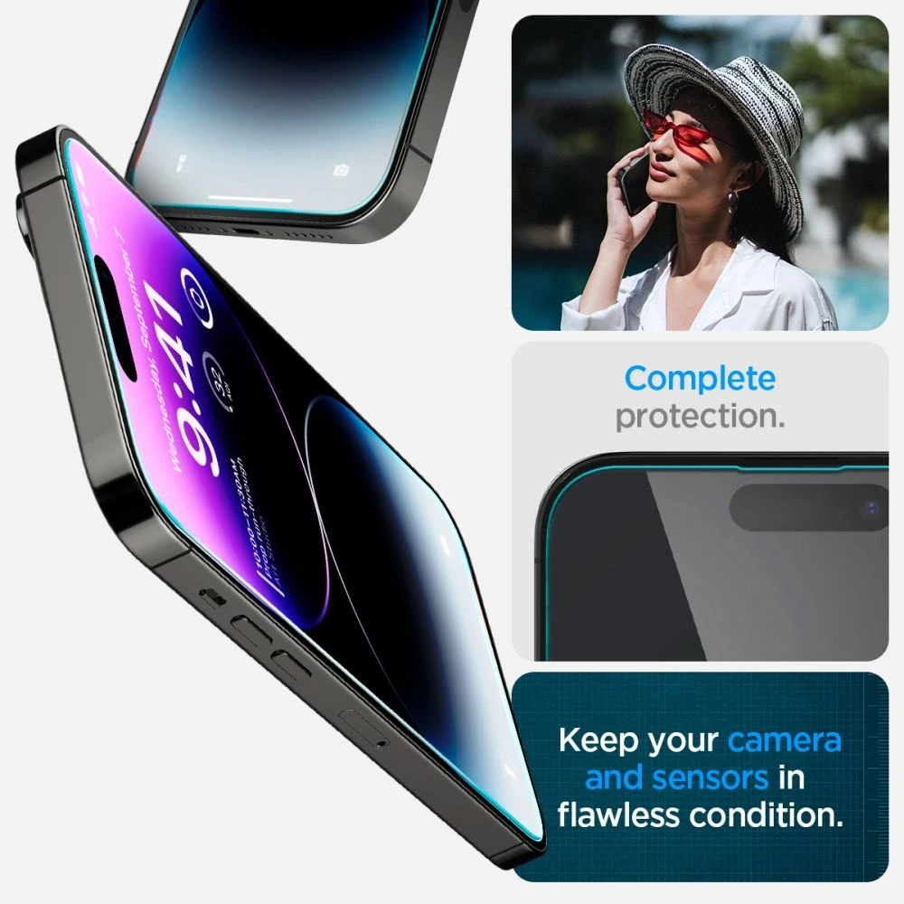 Apsauginis stiklas Apple iPhone 14 Pro Max with Spigen Glas.tR EZ FIT applicator (2 pcs.)