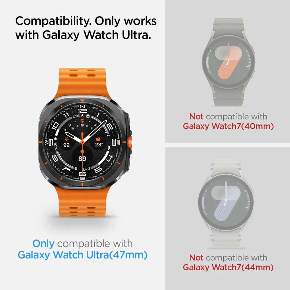 Apsauginis stiklas Samsung Galaxy Watch Ultra (47mm) Spigen GLAS.TR ”EZ-FIT” 2-PACK Clear
