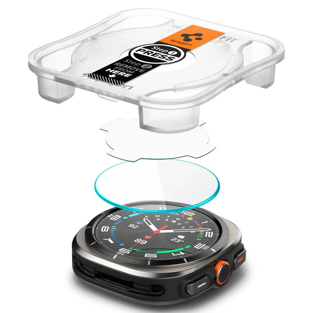 Apsauginis stiklas Samsung Galaxy Watch Ultra (47mm) Spigen GLAS.TR ”EZ-FIT” 2-PACK Clear