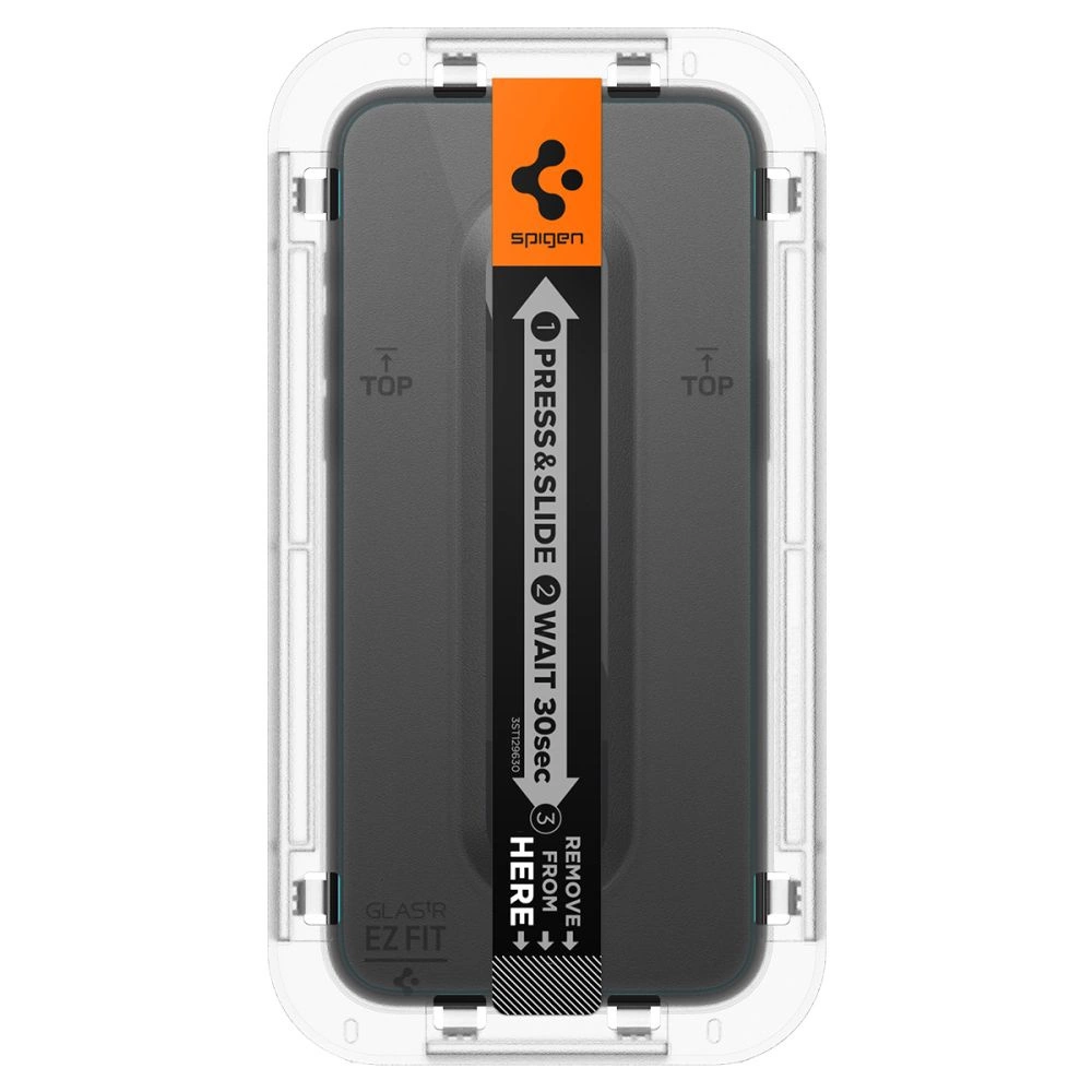 Stiklinis dėklas + Spigen Glas.tR EZ Fit 1-Pack aplikatorius, skirtas iPhone 15 Pro Max