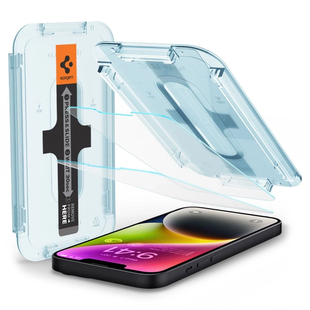 Apsauginis stiklas for iPhone 13 / 13 Pro / 14 with Spigen Glas.tR EZ FIT applicator (2 pcs.)