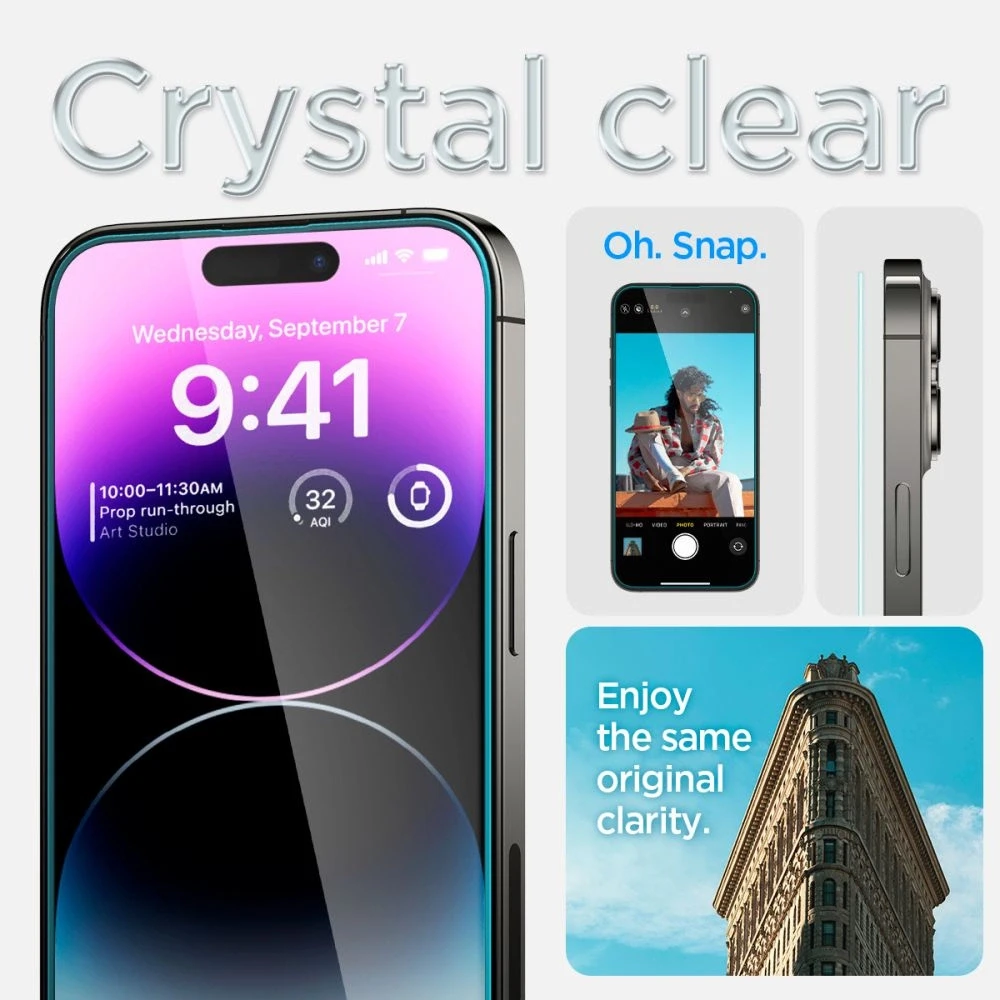 Apsauginis stiklas Apple iPhone 14 Pro Max with Spigen Glas.tR EZ FIT applicator (2 pcs.)
