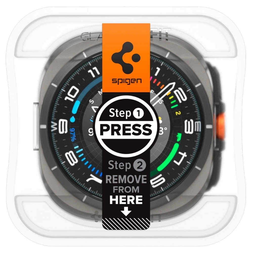 Apsauginis stiklas Samsung Galaxy Watch Ultra (47mm) Spigen GLAS.TR ”EZ-FIT” 2-PACK Clear