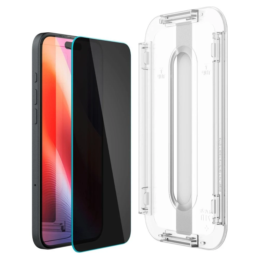 Apsauginis stiklas telefonui Apple iPhone 15 Spigen Glas.tr „EZ Fit” Privacy 2-pack