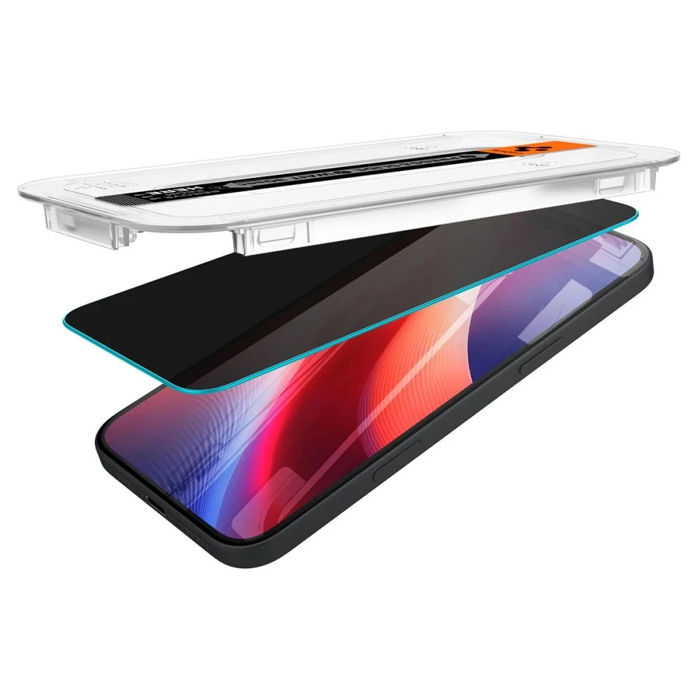 Apsauginis stiklas telefonui Apple iPhone 15 Spigen Glas.tr „EZ Fit” Privacy 2-pack