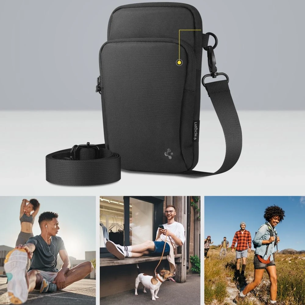 Spigen Klasden Universal Cross bag for Mobile, juodos spalvos