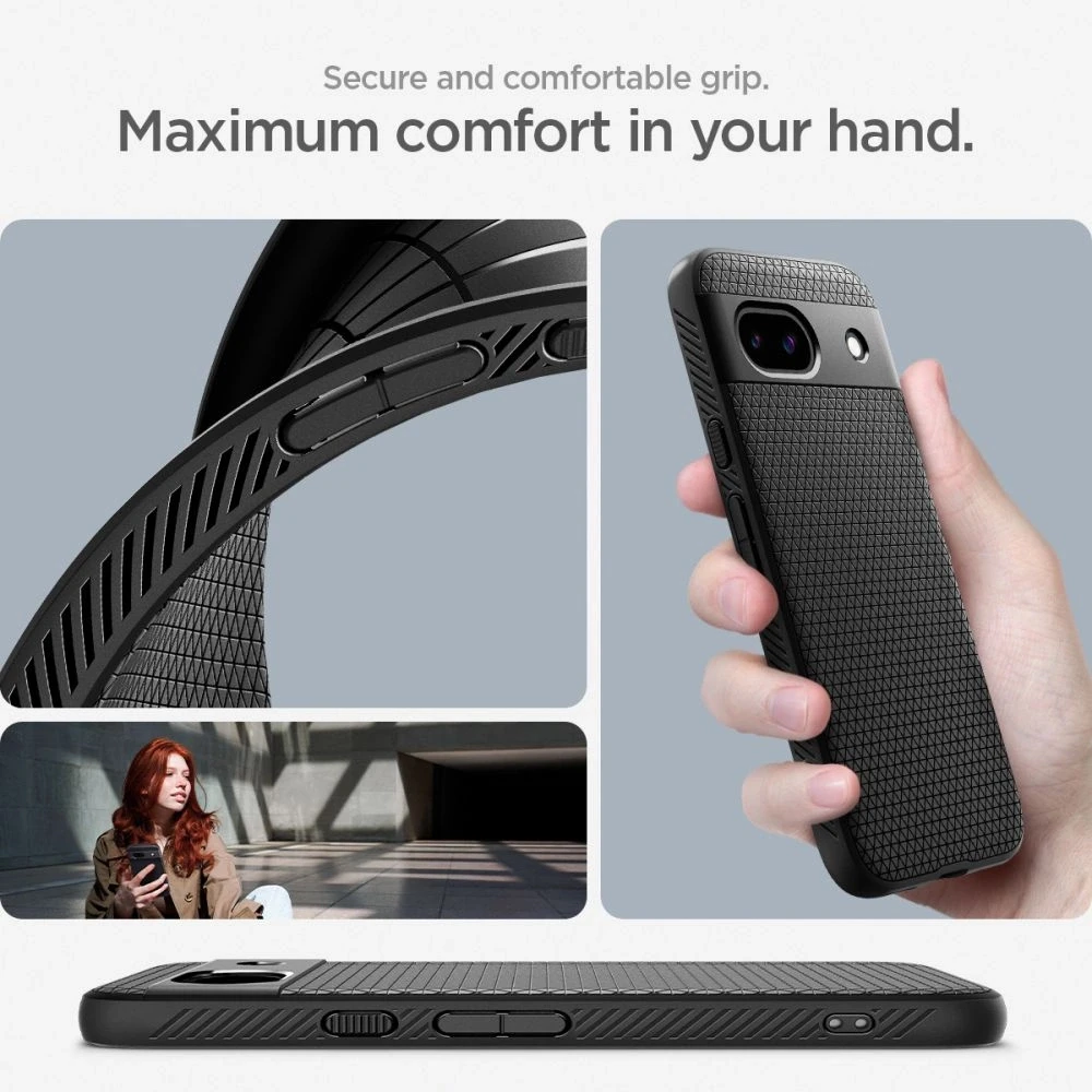 Spigen Liquid Air dėklas skirtas Google Pixel 8a, spalva - Matte Black
