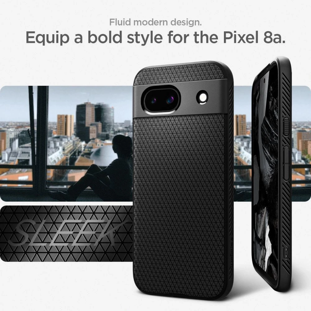 Spigen Liquid Air dėklas skirtas Google Pixel 8a, spalva - Matte Black