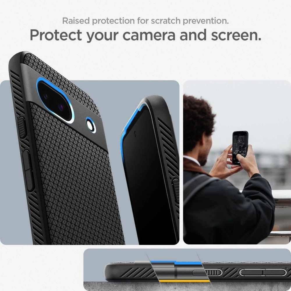 Spigen Liquid Air dėklas skirtas Google Pixel 8a, spalva - Matte Black