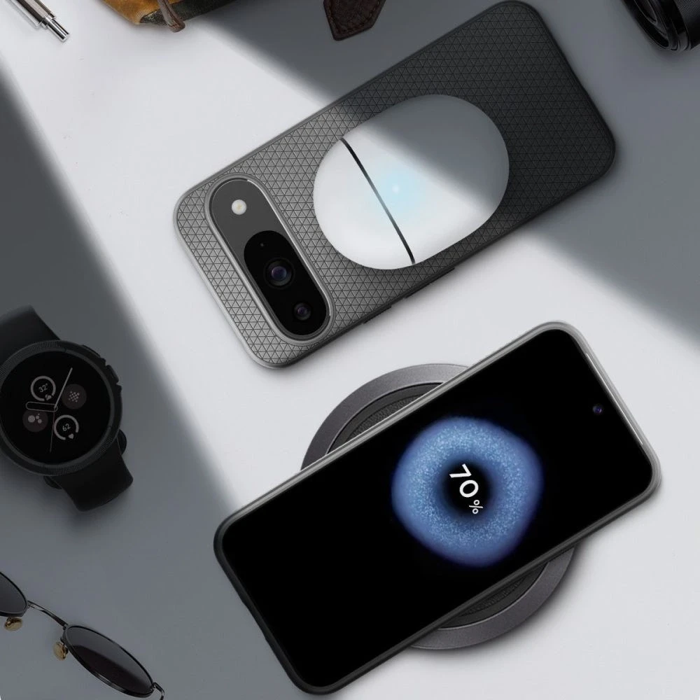 Spigen Liquid Air – dėklas skirtas Google Pixel 9 / 9 Pro Marble Pilkas
