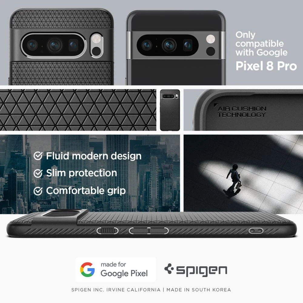 Spigen Liquid Air dėklas skirtas Google Pixel 8 Pro, spalva - Matte Black