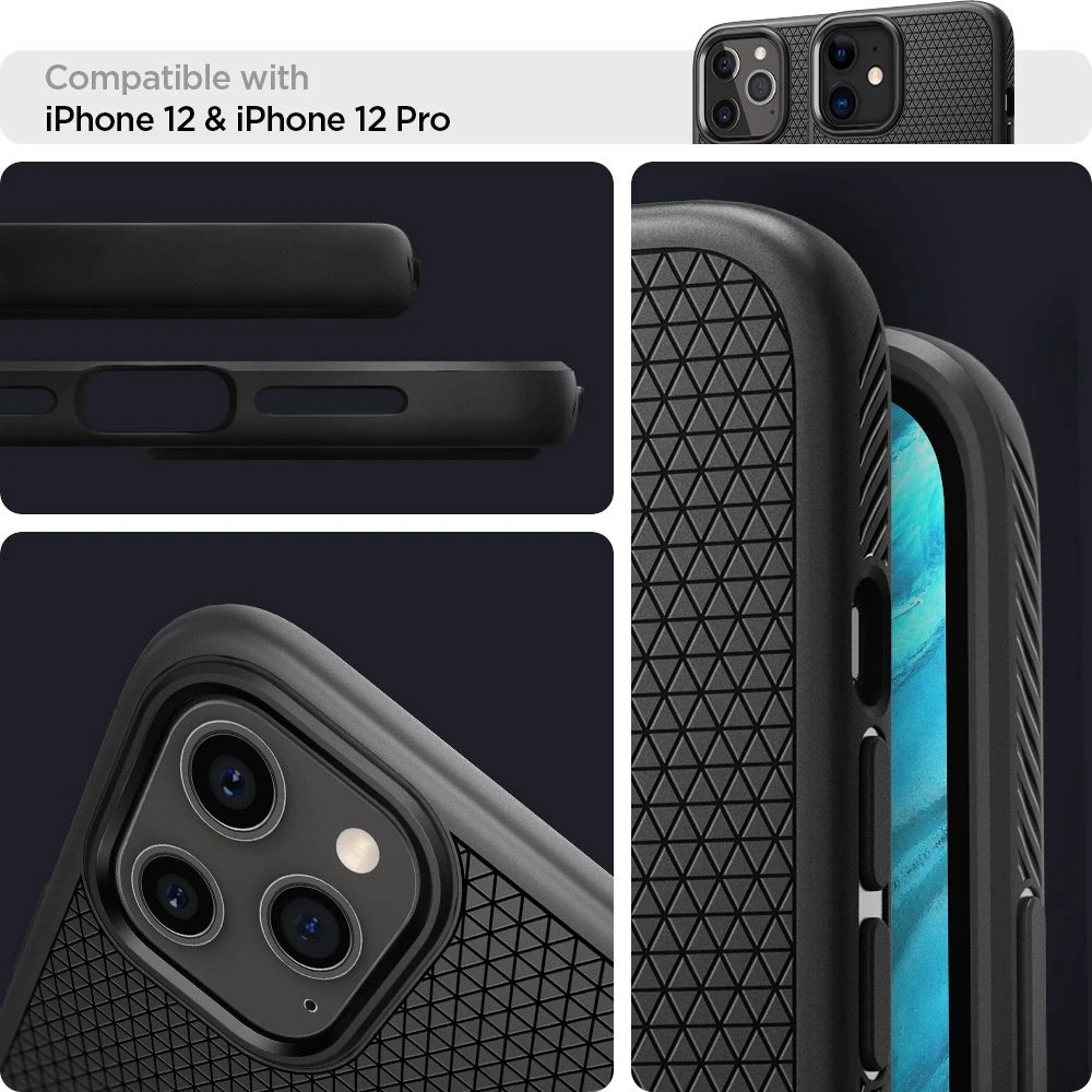 Spigen Liquid Air dėklas skirtas Apple iPhone 12 Pro / 12, spalva - Matte Black