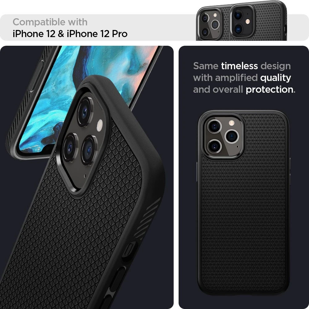 Spigen Liquid Air dėklas skirtas Apple iPhone 12 Pro / 12, spalva - Matte Black