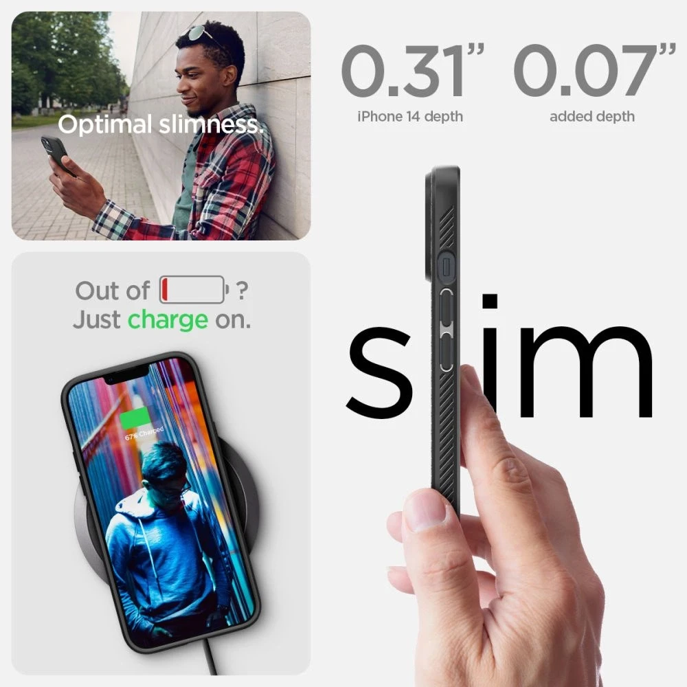 Dėklas SPIGEN LIQUID AIR IPHONE 14 PLUS/ 15 PLUS MATTE Juodas