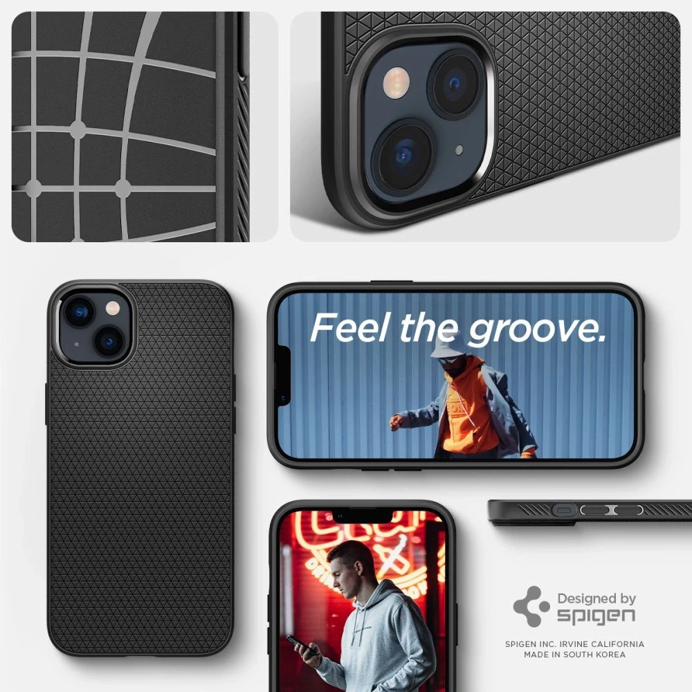 Dėklas SPIGEN LIQUID AIR IPHONE 14 PLUS/ 15 PLUS MATTE Juodas