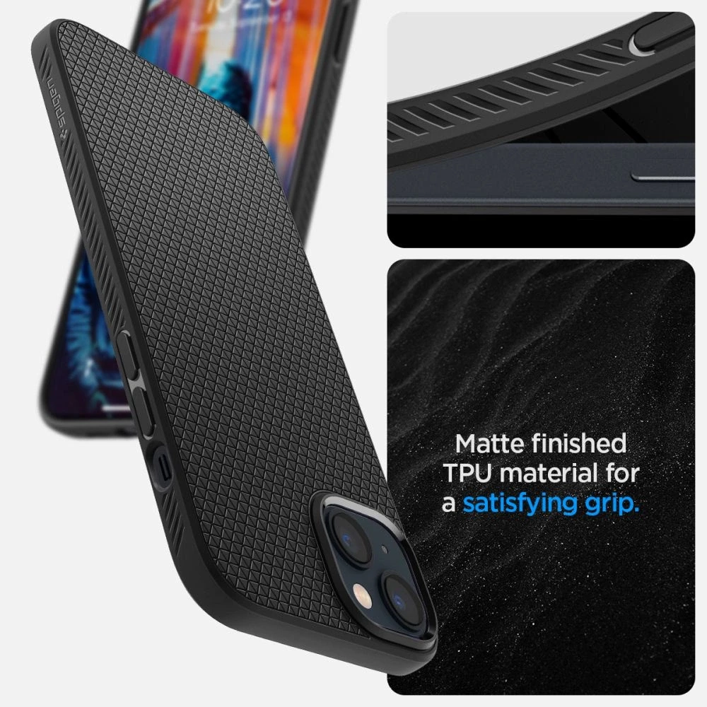 Dėklas SPIGEN LIQUID AIR IPHONE 14 PLUS/ 15 PLUS MATTE Juodas