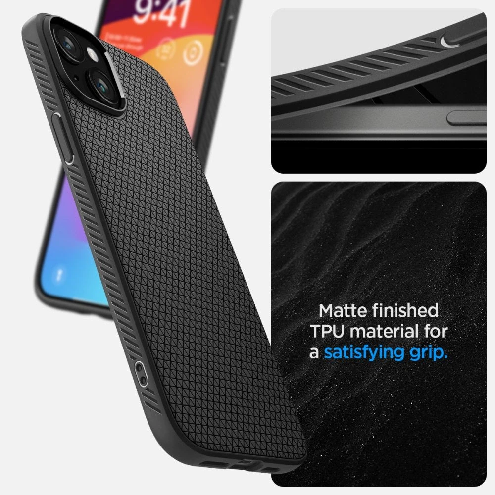 Dėklas SPIGEN LIQUID AIR IPHONE 15+ Juodas