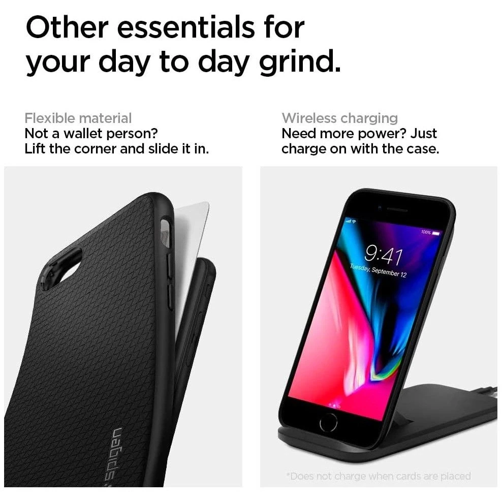 Dėklas Spigen LIQUID AIR Apple iPhone 7 / 8 / SE 2020 / 2022 Juodas