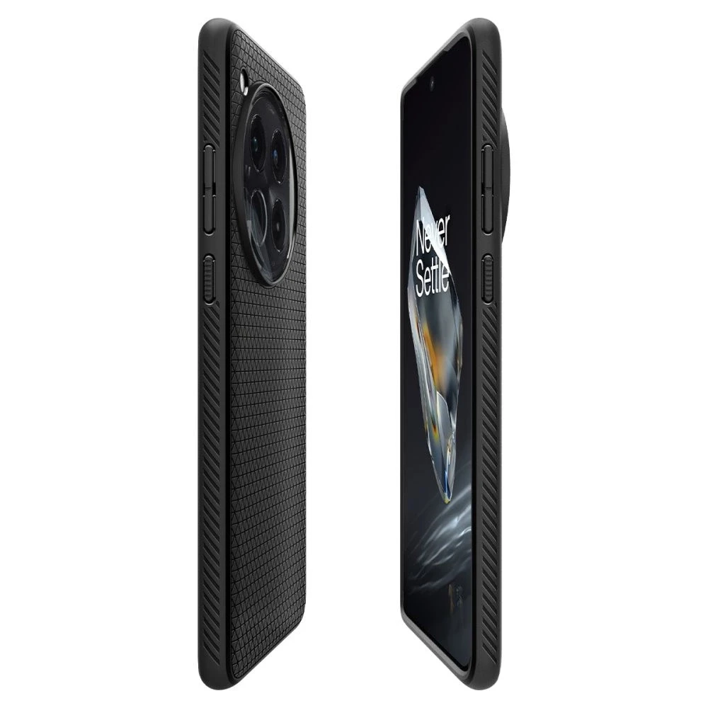 OnePlus 12 Spigen Liquid Air Matte dėklas telefonui juodos spalvos