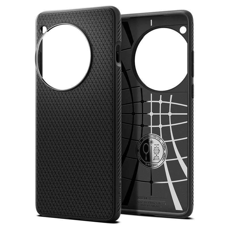 OnePlus 12 Spigen Liquid Air Matte dėklas telefonui juodos spalvos